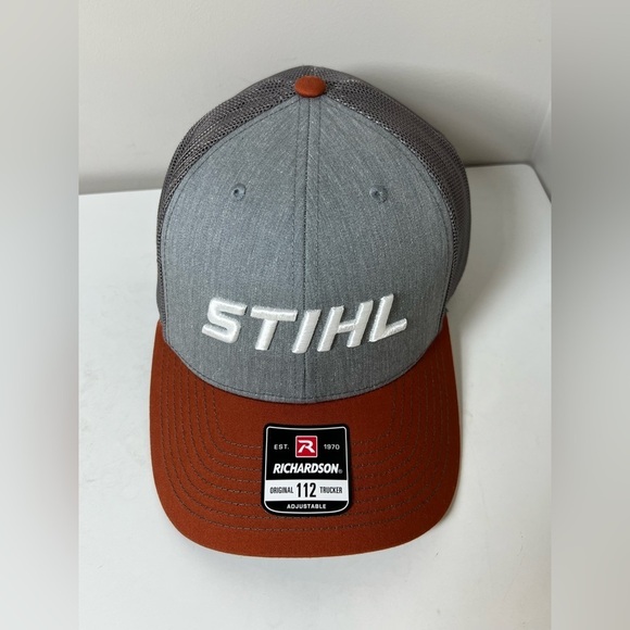 Brand New STIHL Gray and Brown Richardson Trucker Hat - Picture 2 of 7